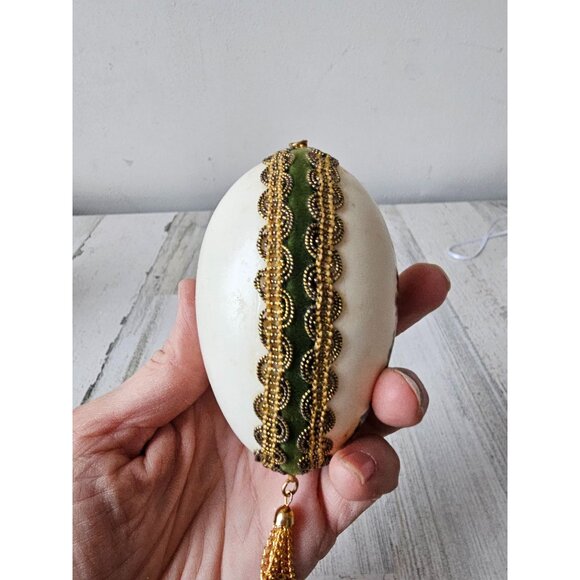 Vintage Victorian goose egg ornament tree Xmas Gold - Picture 6 of 9